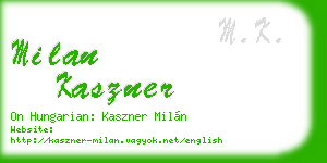 milan kaszner business card
