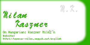 milan kaszner business card